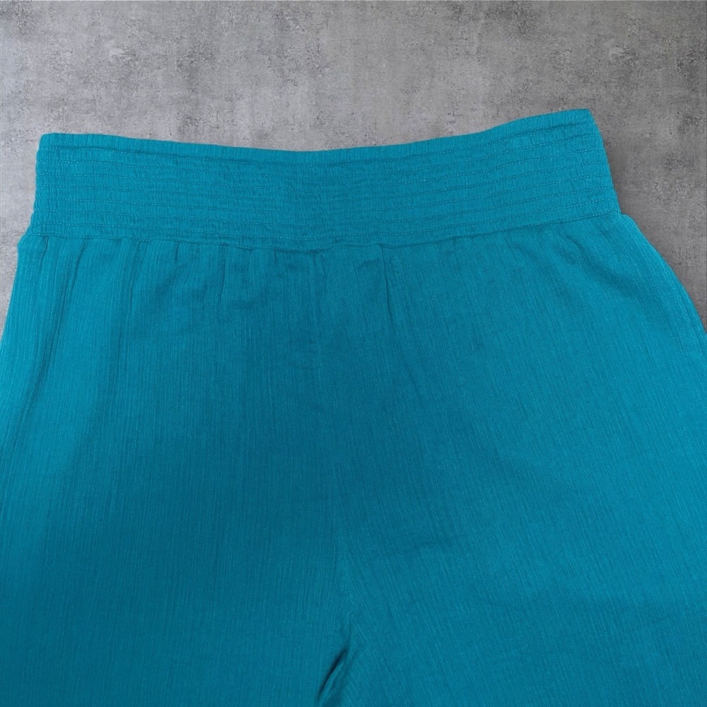 Sundance Beach Dreamer Cotton Gauze  Wide Leg Pants Womens L Elastic Waist Boho - Picture 7 of 11